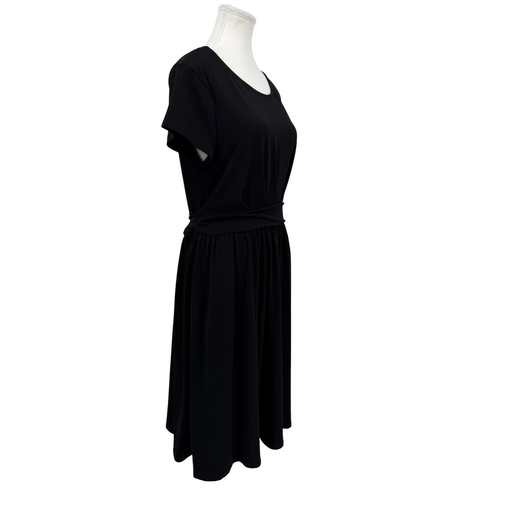 ModCloth Womens Black Short Sleeve Fit and Flare Dress Size L NWT USA Made